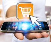 Smartphone mit Shopping-Symbol