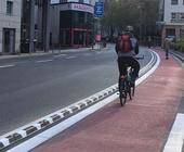 München Radfahrstreifen Protected Bike Lanes