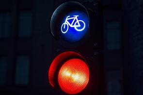 Ampel Fahrrad rot blau 