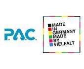 Logos von P.A.C. und „Made in Germany – Made by Vielfalt“