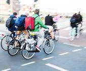 Cyclists in traffic