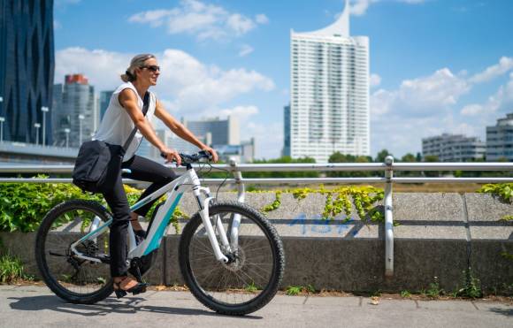 dame-auf-hochwertigem-ebike 